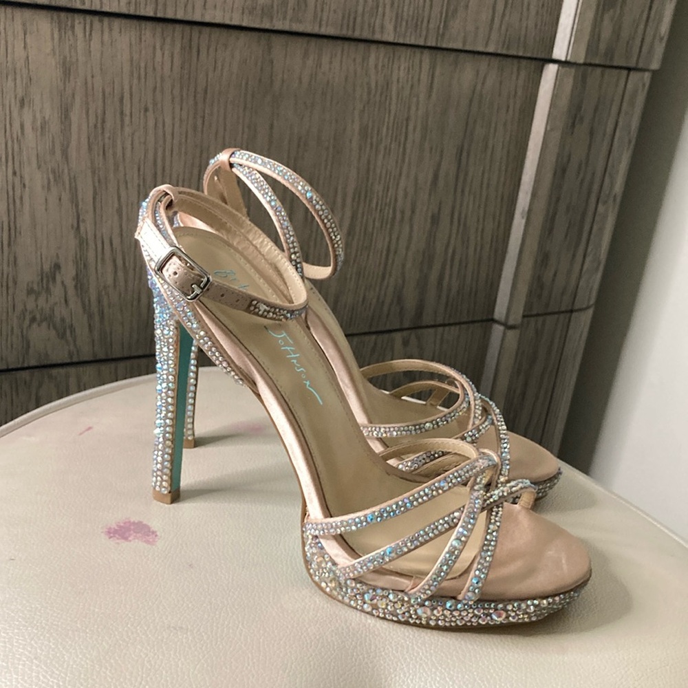Betsey Johnson Elegant Rhinestone Strappy Heels